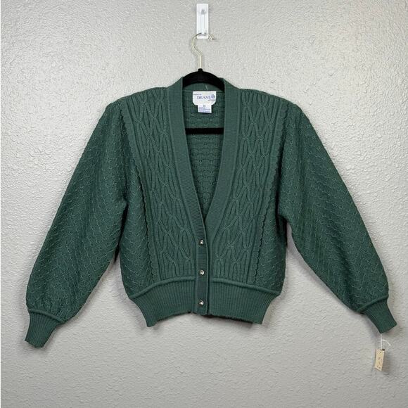 Deans of Scotland Sweaters - Deans Of Scotland Women’s Green 100% Wool Cardigan / Size-Large